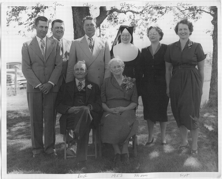 1953 Photo - Frank Pivonka Family at Golden Wedding Anniversary