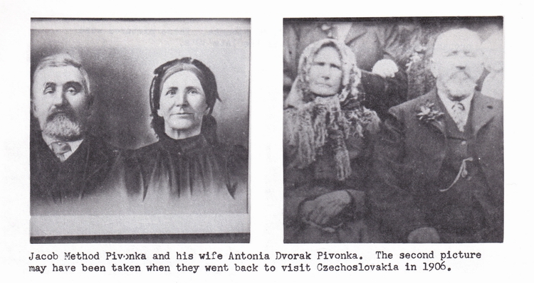 Photos of JM and Antonia D Pivonka, ca. 1906-9